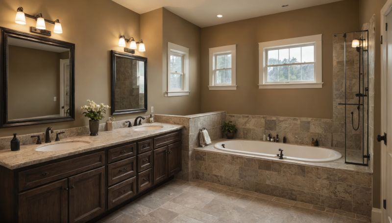 Contemporary Master Bathroom with Large Vanity