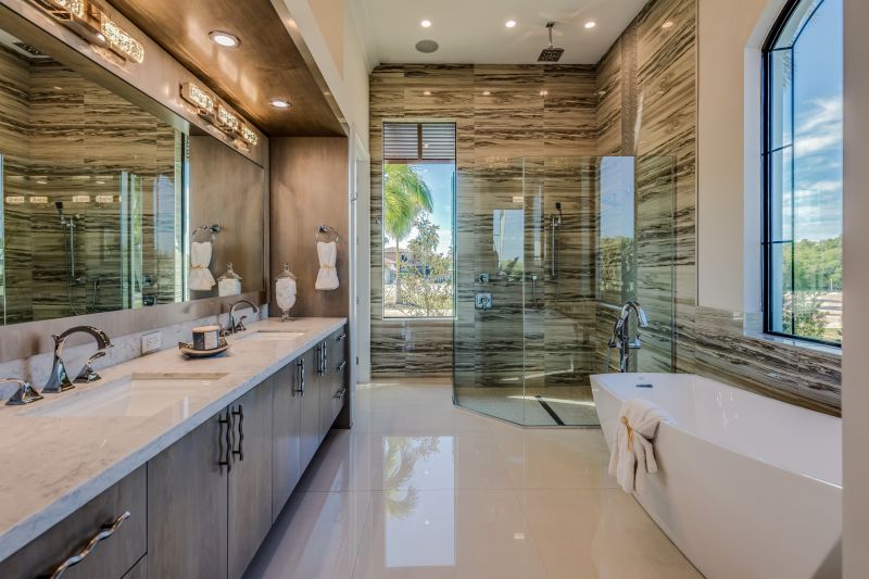 Renovated Master Bathroom with Marble Flooring